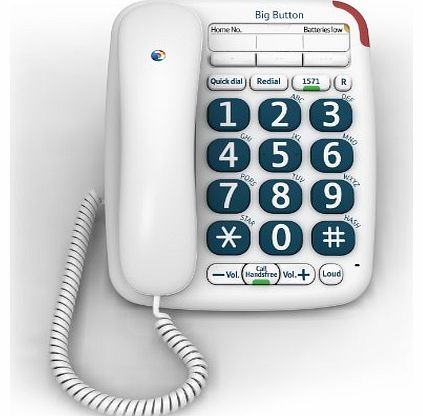 BT Big Button 200 Corded Telephone - White