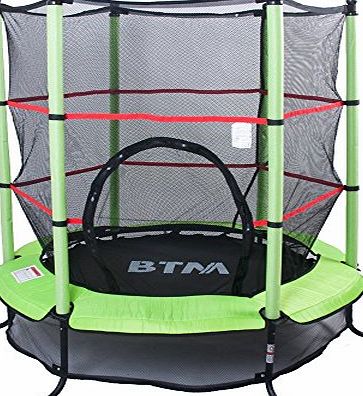 BTM 4.5FT Blue/Pink/Green Trampoline Junior Kids Outdoor Activity Fun With Safety Net (Blue)