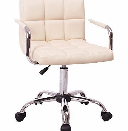 BTM (BTM) Brand New Barcelona office Chair CREAM BREAKFAST BAR STOOL PU LEATHER BARSTOOL KITCHEN STOOLS CHAIR/STOOL WITH ARMS OFFICE/COMPUTER/SALON CHROME OFFICE PC CHAIR