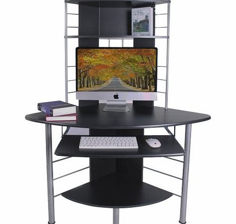 BTM (BTM)Compact Corner Computer Desk with 3 Shelves