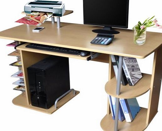 BTM Multi-function Workstation Desk laptop stand with Keyboard Shelf Book Case CD DVD-ROM storage for PC