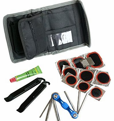 Pannier Bicycle Bike Bag Fold-up Wallet with Bike Tyre Puncture Repair Kit and Multi-Function Tool