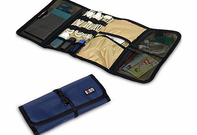 BUBM Damai Portable Wrap Universal Electronics Accessories Travel Organiser / Hard Drive Bag / Cable Stable (Black)