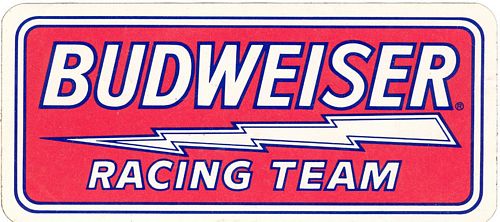 Budweiser Racing Team Sticker (15cm x 7cm)