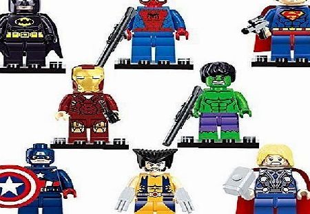 Building Block Marvel Avengers Super Hero (8pcs/set) Minifigures Building Blocks Sets Superman Iron Man Hulk Figures Toys by Building Block