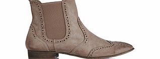 Bullboxer Taupe leather wingtip Chelsea boots