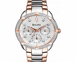 Bulova Ladies Diamond Two Tone Chronograph Watch