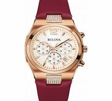 Bulova Ladies Dress Burgandy Chronograph Watch