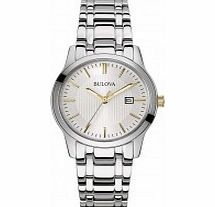 Bulova Ladies Dress White Silver Watch