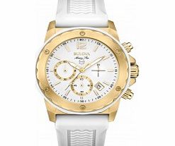 Bulova Ladies Marine Star White Chronograph Watch