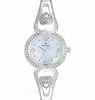 Bulova Ladies Silver Crystal Watch
