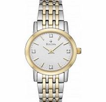 Bulova Ladies Two Tone Diamonds Thin Series Watch