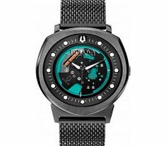 Bulova Mens BA11 Black Steel Bracelet Watch