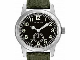Bulova Mens Black Green Dress Watch