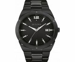 Bulova Mens Dress Black Steel Bracelet Watch