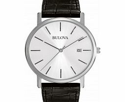 Bulova Mens Dress Silver Black Watch