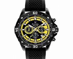 Bulova Mens Marine Star Black Yellow Chronograph