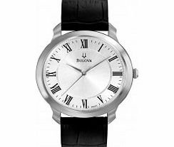 Bulova Mens Silver Black Dress Watch