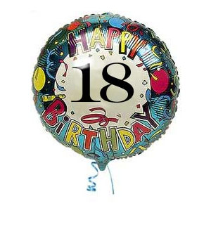 Bunches.co.uk 18th Birthday Balloon B18