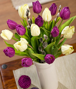 Bunches.co.uk Tulips with Pussy Willow FTUPS