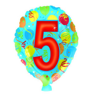 Bunches Number 5 Balloon