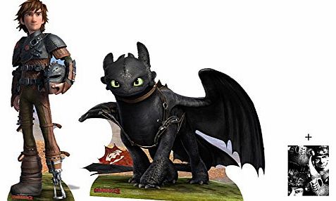 Fan Pack - Hiccup and Toothless from How To Train Your Dragon 2 Lifesize Cardboard 2D Standup / Cutout Double Pack Plus 20x25cm Photo