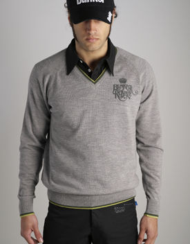 Bunker Royale V-Neck - Grey Marl