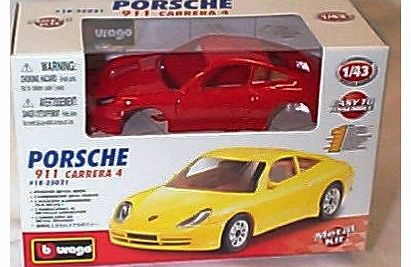 burago porsche 911 carrera 4 assembly kit car 1.43 scale diecast model