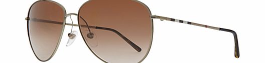 Burberry BE3072 114513 Aviator Sunglasses, Brown