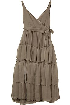 Crinkle chiffon wrap dress