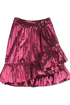 Crinkle washed lurex wrap skirt