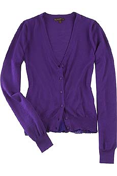 Merino wool cardigan with pleats