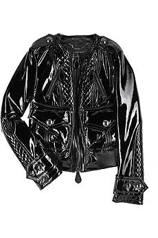 Patent leather bomber jacket