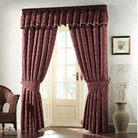 Curtains Lined Red 117 x 229cm