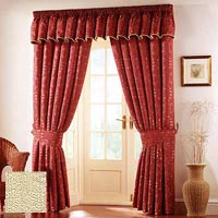 Jacquard Curtains Ready Made Curtain Lined Natural 117x229cm