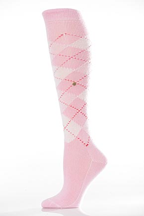 Burlington Ladies 1 Pair Burlington Original Extra Soft Argyle Knee High In 9 Colours Black / Fuchsia