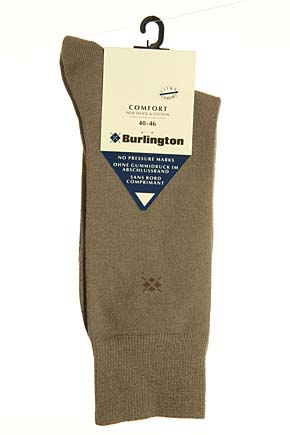 Burlington Mens 1 Pair Burlington Gentle Grip Wool Rich Sock Brown