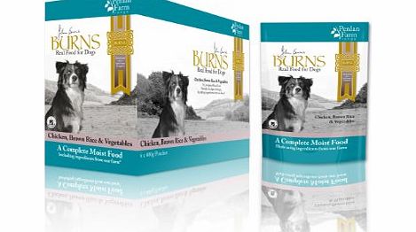 Burns Pet Burns Moist Food Penlan Chicken, Brown Rice and Vegetables for Dogs of all Ages 6 x 400 g Pouches