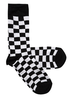 1 Pack Black and White Check Socks