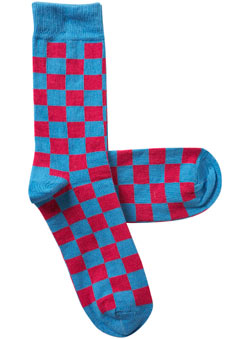 Burton 1 Pack Pink/Blue Check Socks