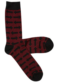 Burton 1 Pack Red and Black Arrow Socks