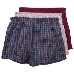 Burton 3 Pack Burgundy Woven Boxers