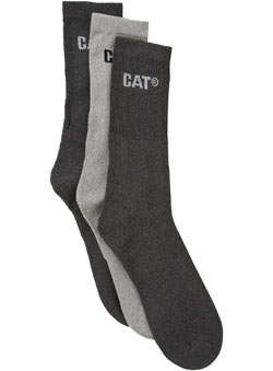 Burton 3 Pack Grey CAT Sports Sock