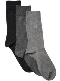 3 Pack Grey Embroidery Socks