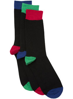 Burton 3 Pack Multi Colour Panel Socks