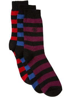 Burton 3 Pack Multi Stripe Socks