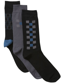 Burton 3Pk Black And Teal Geo Sock