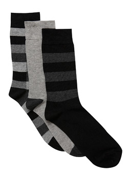 3Pk Grey And Black Mix Socks