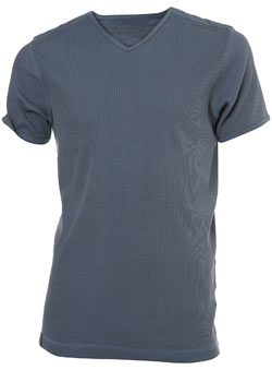 Burton Airforce Blue Badged Rib V-Neck T-Shirt
