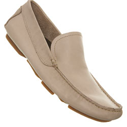 Beige Suede Driving Loafers